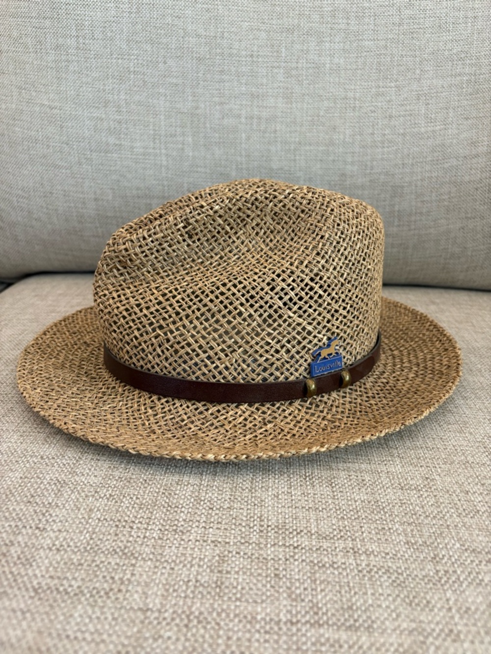Country Gentleman Straw Fedora Hat Made USA Louisville Derby Style